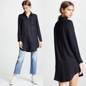 Rails Bianca Flannel Plaid Shirt Dress in Charcoal Shadow Size S